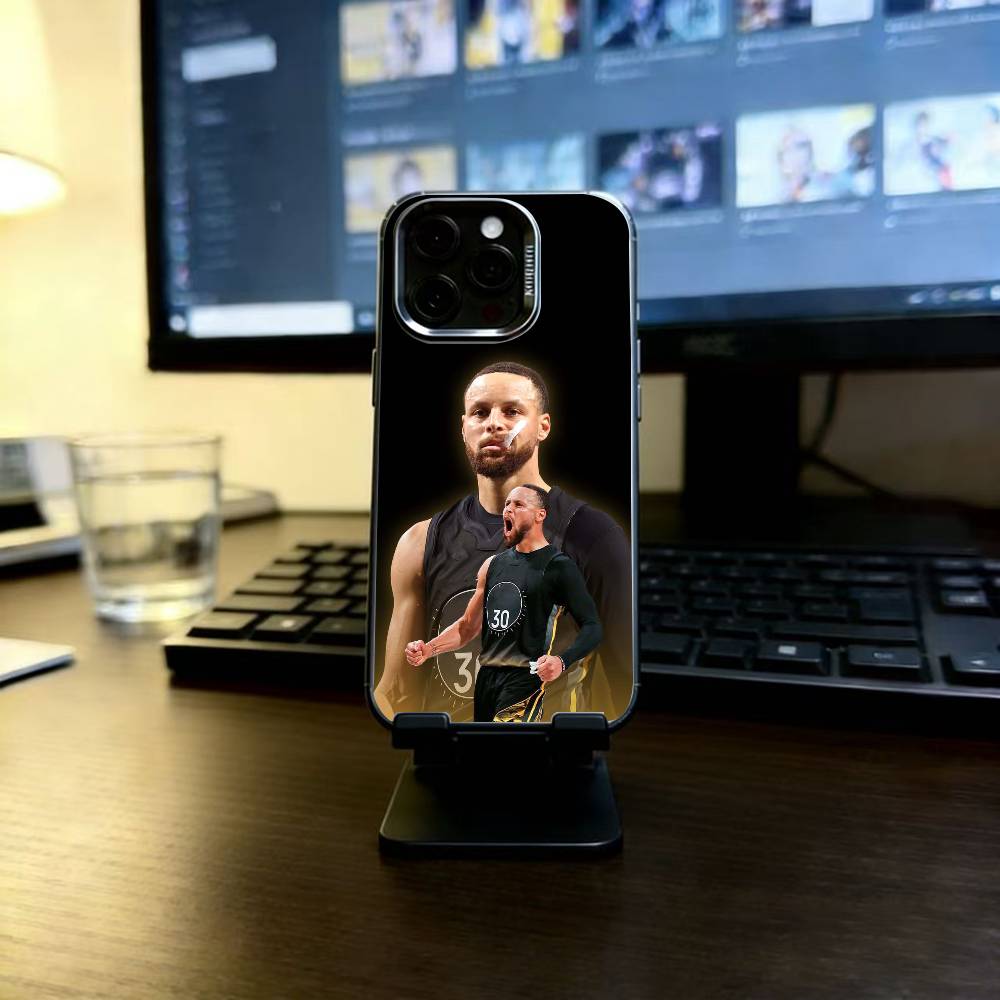 B-Basketball Star S-Stephen Curry Handyhülle Für iPhone 17,16,15,14,13,12 Plus,Pro Max,XS,Bunte Silberne Handyhülle Funda Cover