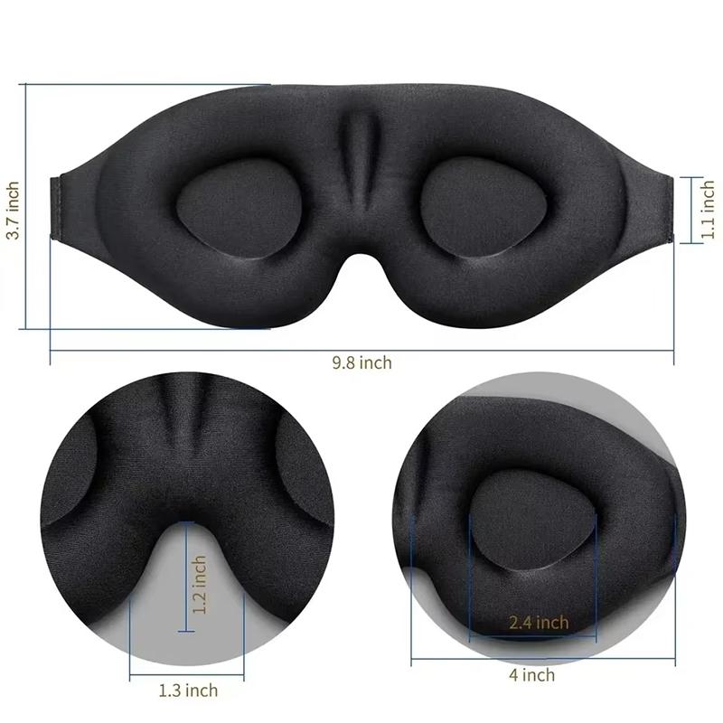 3D Eye Mask Adjustable Suitable for Men and Women with No Pressure On the Eyes Breathable and Light Blocking Eye Mask Black Mass Air Flow 3