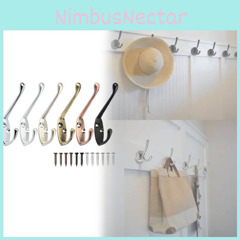 Alloy Durable Zinc Coat Hanger With Drill Holes For Bathroom Closet Organization