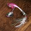 Zinc Alloy Rotating Feather Hook Sequin Lifelike Artificial Bait Fishing Lure Swimbait Accessory