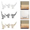 3Pcs Bird Statue Animal Sculpture Hollow Crafts Decorative Gift Artwork Metal Figurine for Bedroom Housewarming Hallway Desk