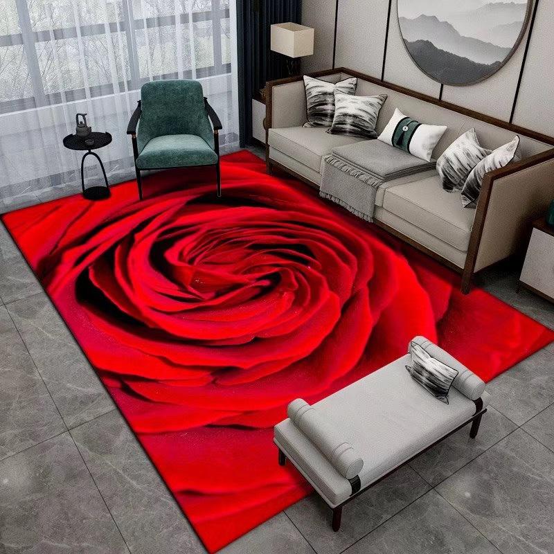 Carpet Living Room Bedroom Romantic Flower Coffee Table Mat Non-slip Door Mat Mat Mysterious Carpet
