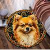 1Pc Animal Dog Circular Print Rug - Home Decoration Carpet For Living Room Bedroom Flooring Computer Chair Area Rug