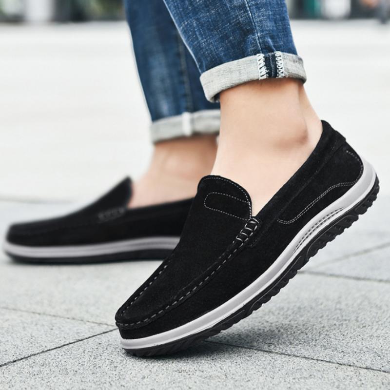 Four Seasons Suede Leather Toe Shoes Men's Shoes One-step Breathable Comfortable Loafer Casual Shoes Driving Shoes