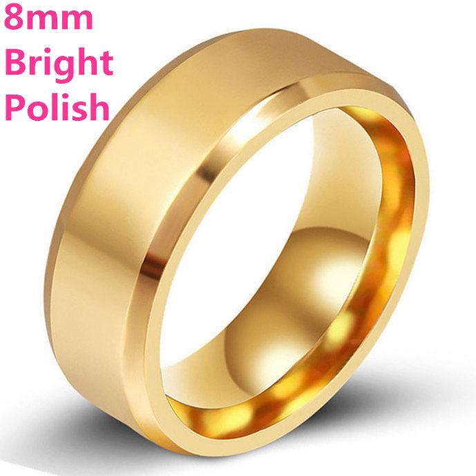 4-8mm Bright and Dull Polish Silver Stainless Steel For Men and Women Couple Ring