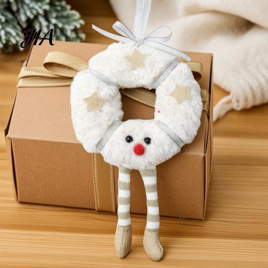 Cute Doll Pendants for Christmas Trees Fluffy Hanging Ornaments, Small Wreath/Tree Plush Pendant, Winter Xmas Soft Texture Tree Decorations Decoration