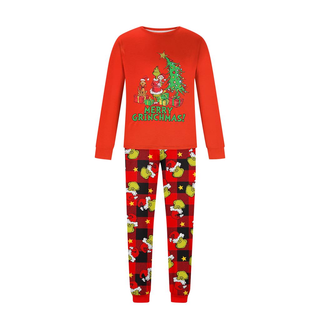 Pyjamas Mignons Ensemble Familial Imprimé, Vêtements d'Intérieur, Ensemble Familial Haut à Manches Longues et Pantalon