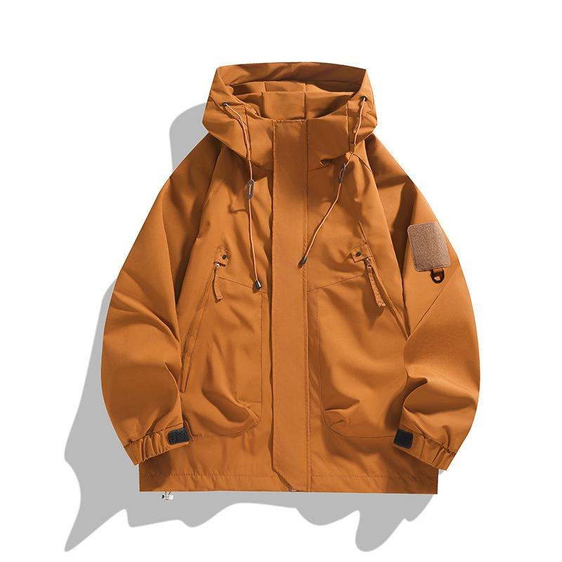 Men Hooded Casual Outdoor Jacket Windproof Waterproof Hiking Sports Coat