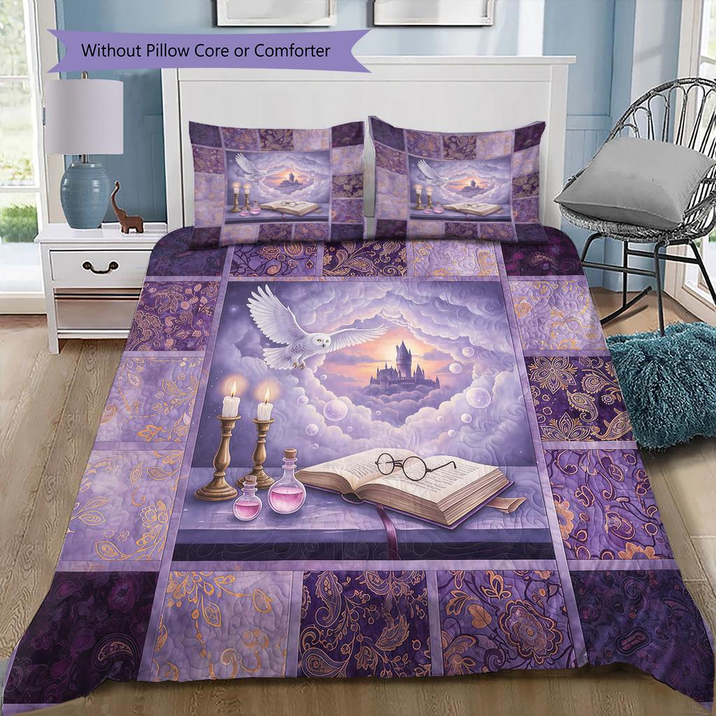 Cartoon Pattern Bedding Quilt Set Quilt Cover Pillowcase Home Decoration Birthday Gift (1 * duvet cover + 2 * pillowcase, without core)