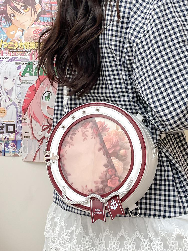 British Style Navy Small Ita Crossbody Backpack - Women's Transparent Shoulder Bag