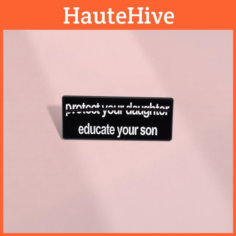 Black Square Stylish Brooch Crafted From Durable Alloy With Fun Cartoon Designs For All Ages