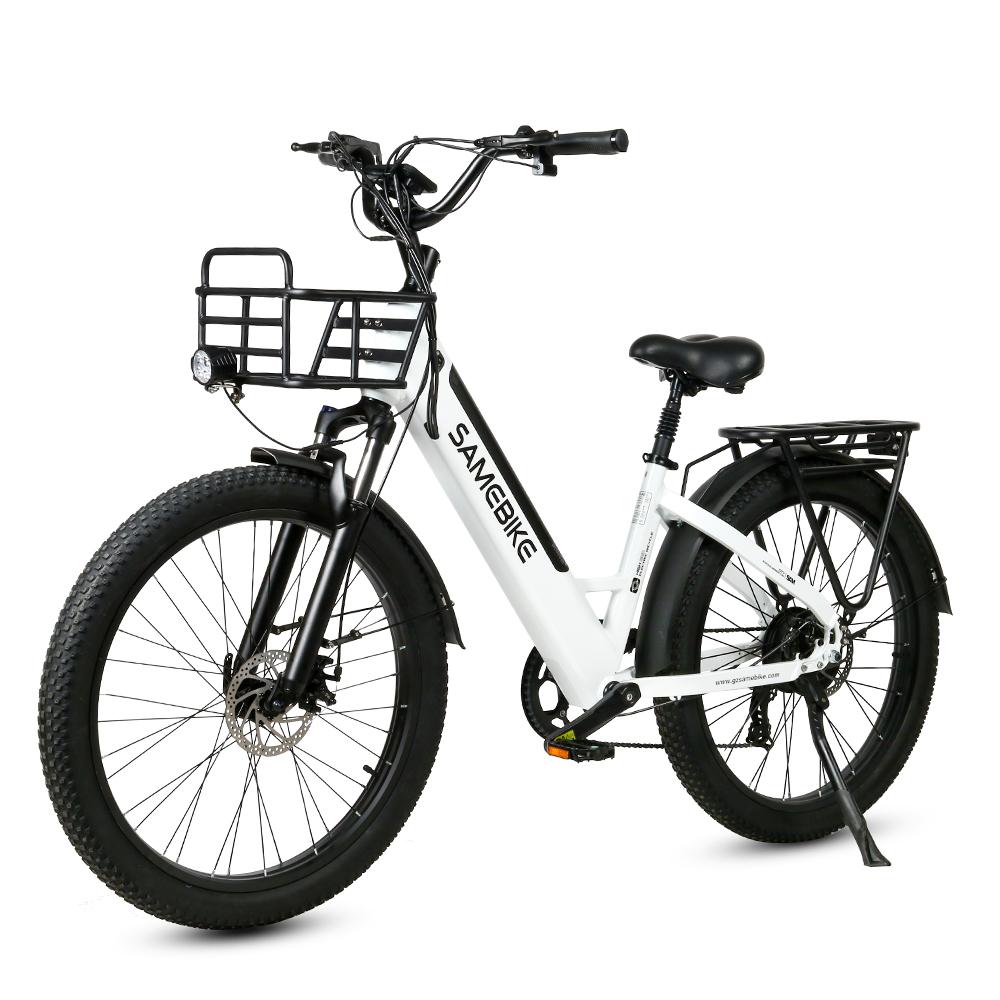 Bicicletă Electrică Samebike RS-A01 Plus Motor 750W Baterie 48V 14Ah Anvelope Groase 26*3.0 inch Bicicletă Electrică de Oraș pentru Navetă cu Cadru Jos