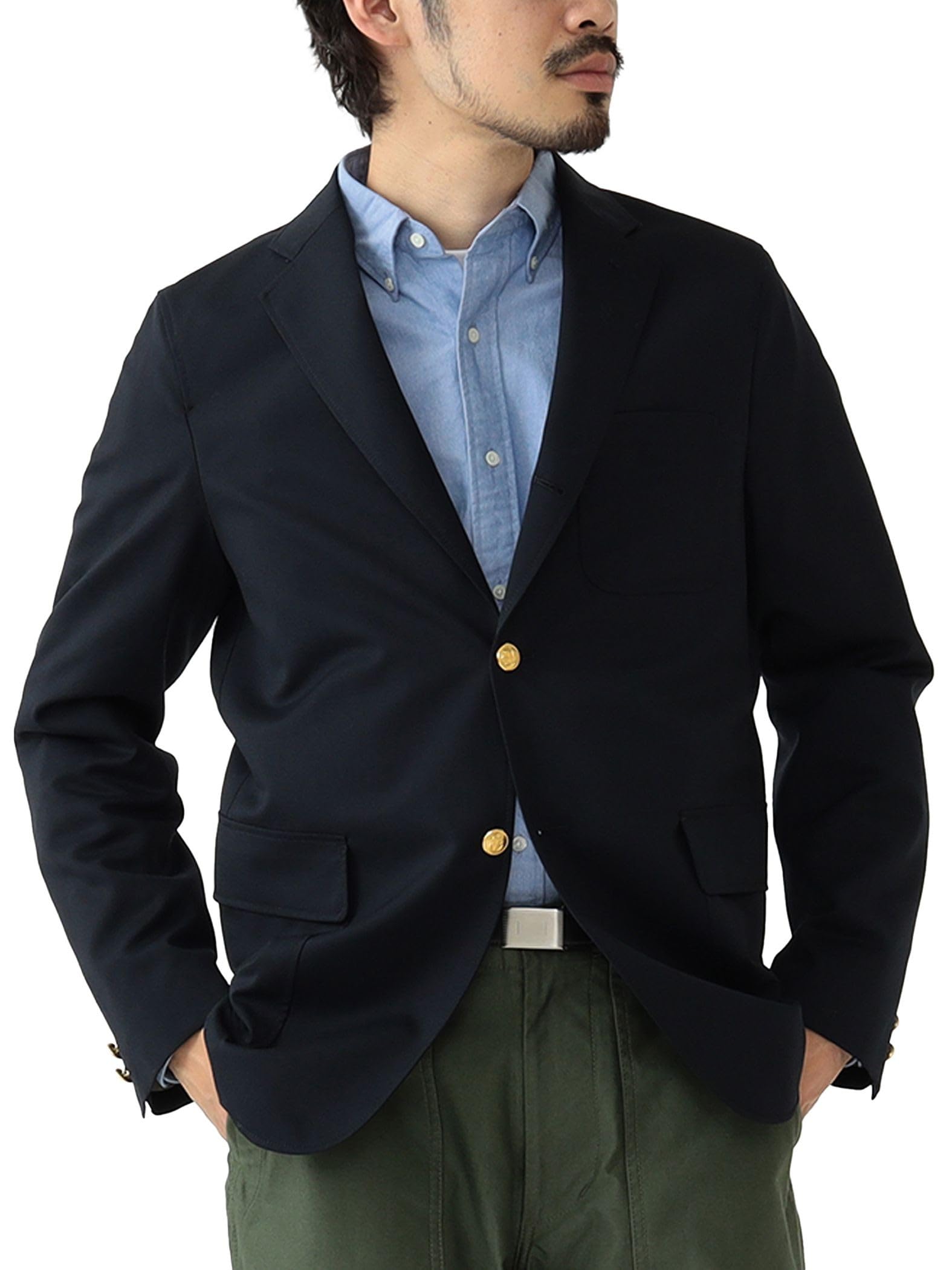 

Beams Plus 3B Combat Wool Size 38160099803 Blazer, Men s Navy, M,