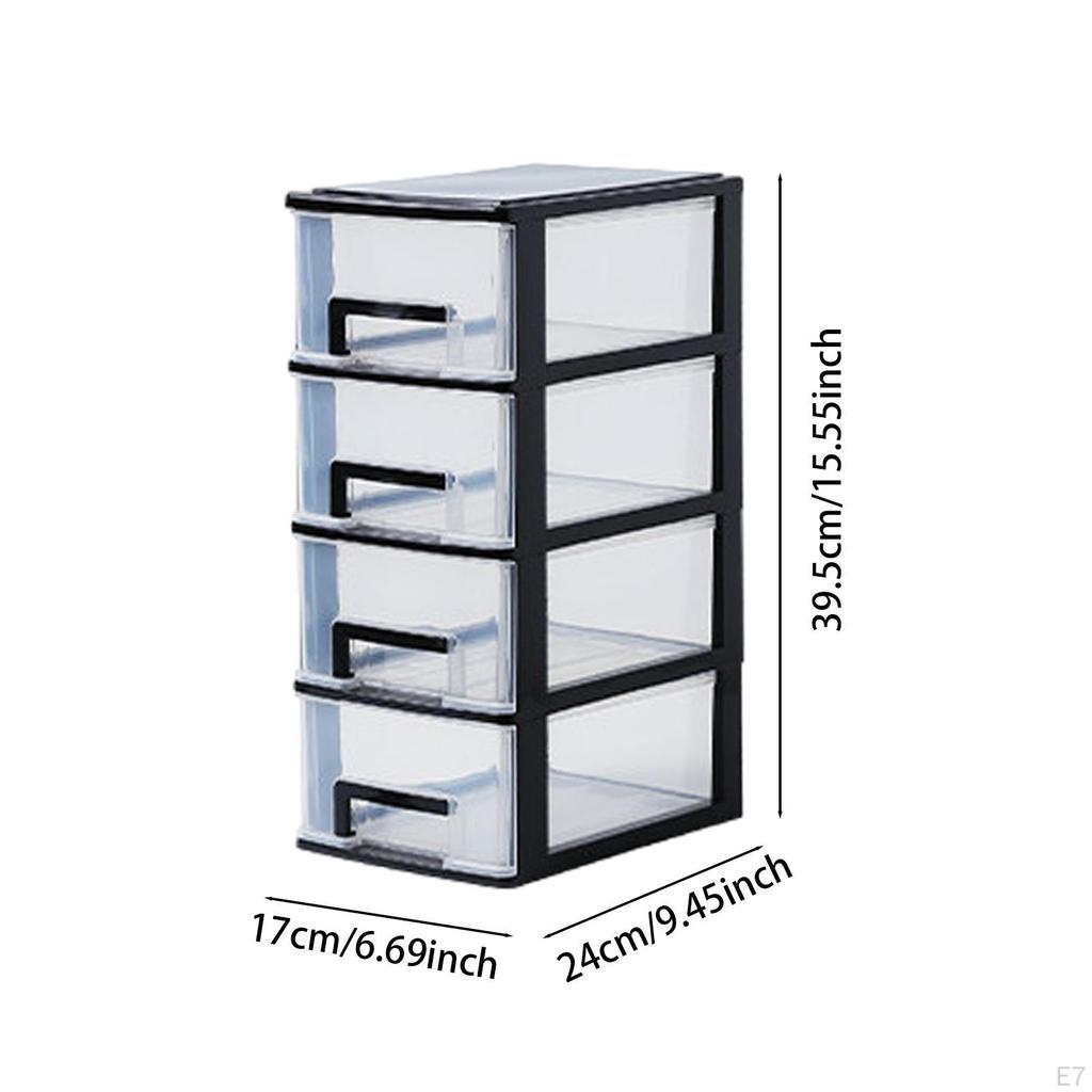 Clear Desk Storage Box with Drawer Organizer for Makeup
