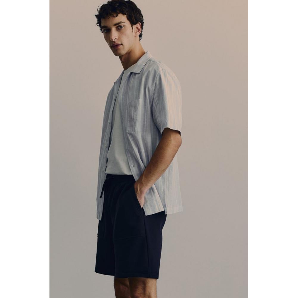 H M Regular Fit Sweat sHorts Navy Blue