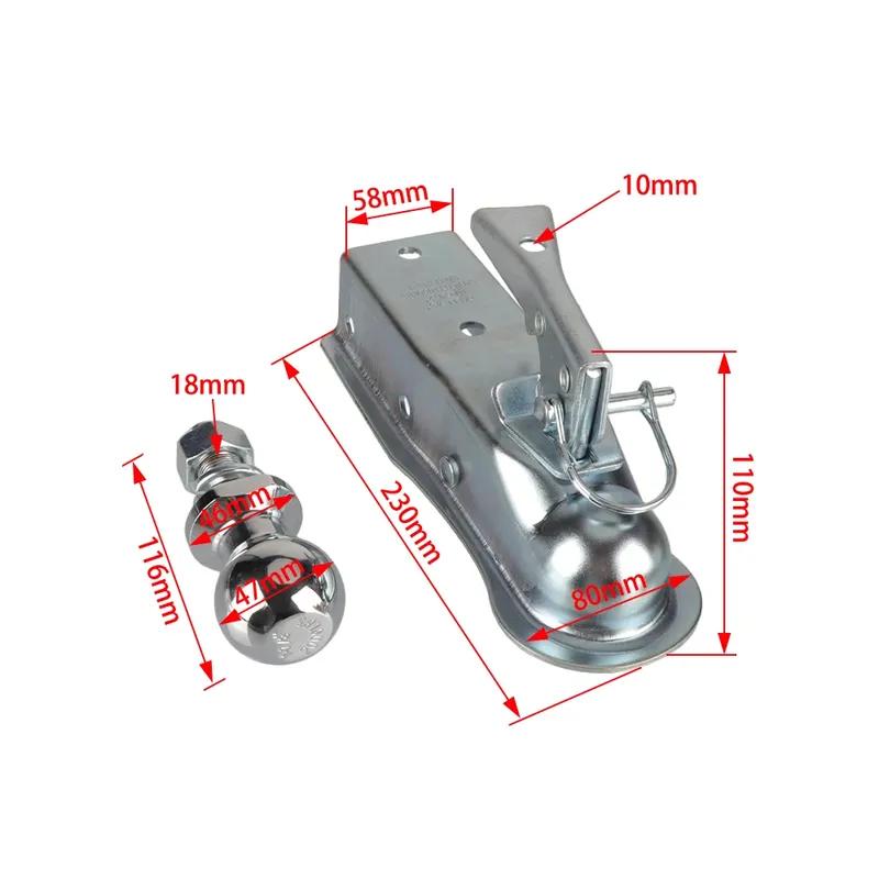 Complete Set Tongue Trailer Coupler 1-7/8 Inch 2000 lb Hitch Ball Fits ATV UTV RV Parts Camper Caravan Dirt Vehicle Quad Parts