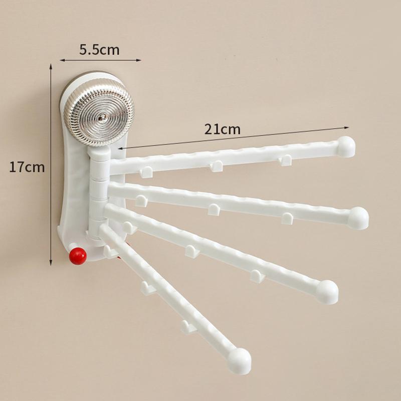 

Bathroom Rotating Sucker Towel Rack Cloth Drain Holder Multi Link Wall Mounted Drain Stand Kitchen Storage Sheif Hanging Rod белый