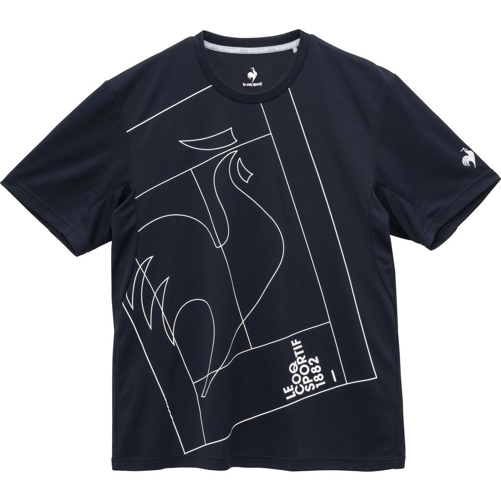 Coq Tennis Practice Graphic Practice UV CUT Cooling Tennis Easy To Raise NV00 [Le Sportif] Shirt, Shirt, Sweat-Absorbent, Quick-Drying, (UPF50+),