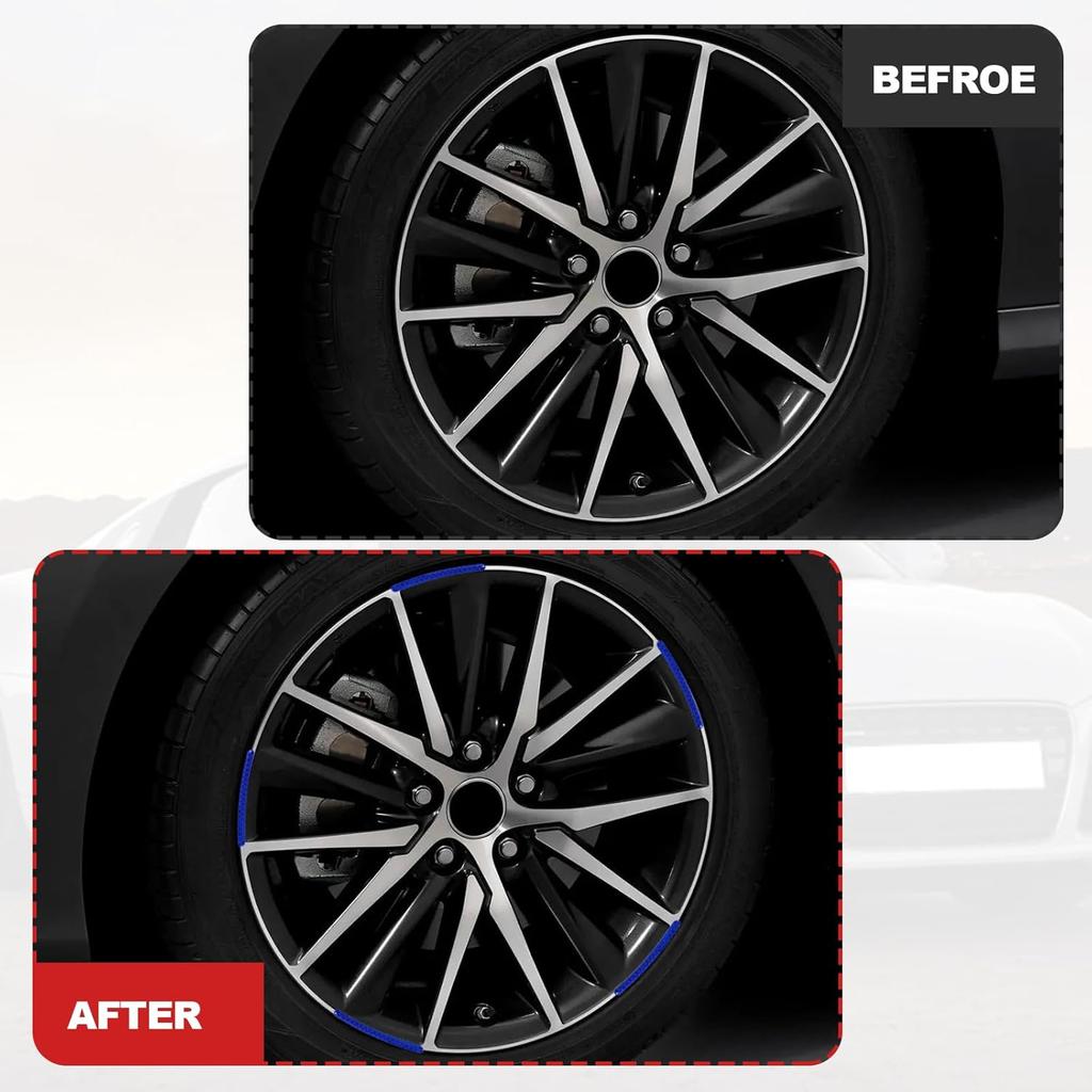 20 PCS Anti Scratch Reflective Stickers, Car Wheel Decorative Stripe Stickers, Car Motorcycle Night Safety Warning Decorative Stickers Suitable for