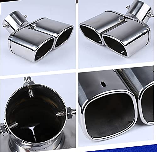 Di-CoPoss General Purpose Car Muffler Cutter Burnt Color Downwards 2 Pieces Diagonal Cut Stainless Steel Tail Pipe Dual Out Dress Up Mirror Custo