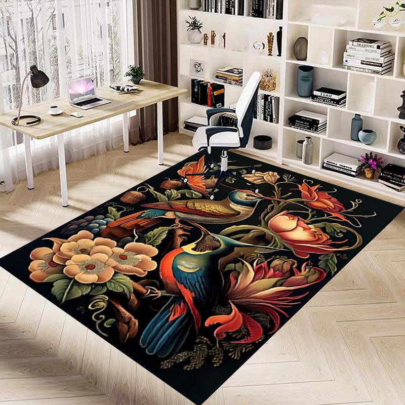 1pc bird flowers Carpet Anti Slip Polyester Floor Mat for office.Bedroom