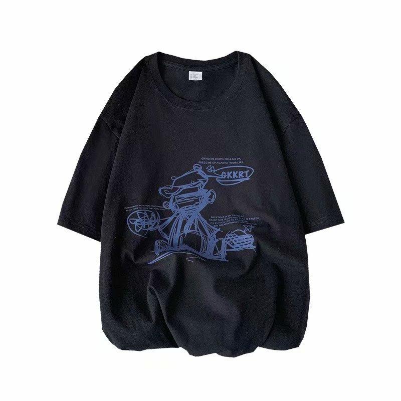 Męska Koszulka Oversize Sweter Modna Krótki Rękaw Jednolity Kolor Codzienna Koszulka Treningowa