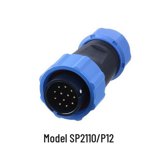WEIPU SP21 Waterproof Aviation Plug, 2-12 Pin Male Connector with Rear Nut Socket