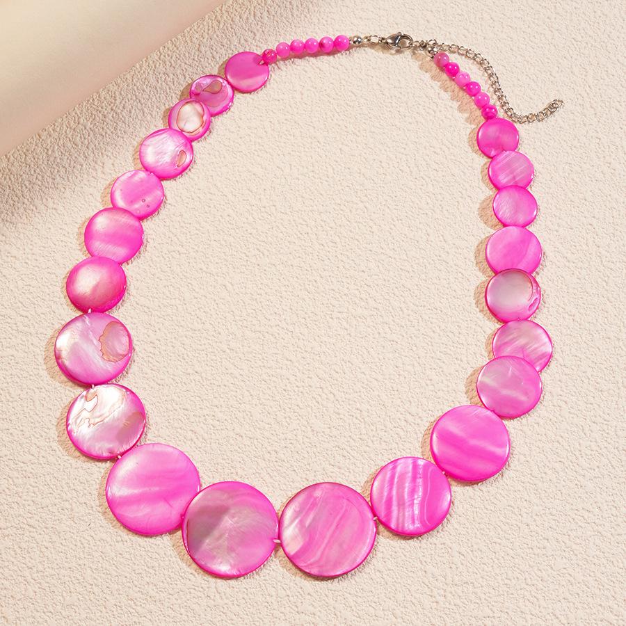 Double-layer Irregular Acrylic Beaded Necklace for Women Dopamine Bohemia Clavicle Chain Vacation Style Fashion Jewelry Gift C