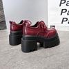 Fashion 10CM Heels Women's High Platform Leather Shoes New 2025 Autumn Chunky Sneakers Female Lace-up Loafers Walking Shoes Woman