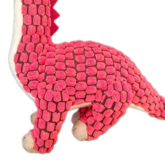 Plush Dinosaur Dog Toy Squeaky Interactive Dog Chew Toy Textured Stuffed Animal for Puppy Teething Medium Large Dogs