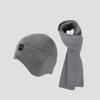 Thin Knitted Hat Scarf Kit Autumn Winter Outdoor Sports Ear Protection Warm Pullover Wool Hat for Men