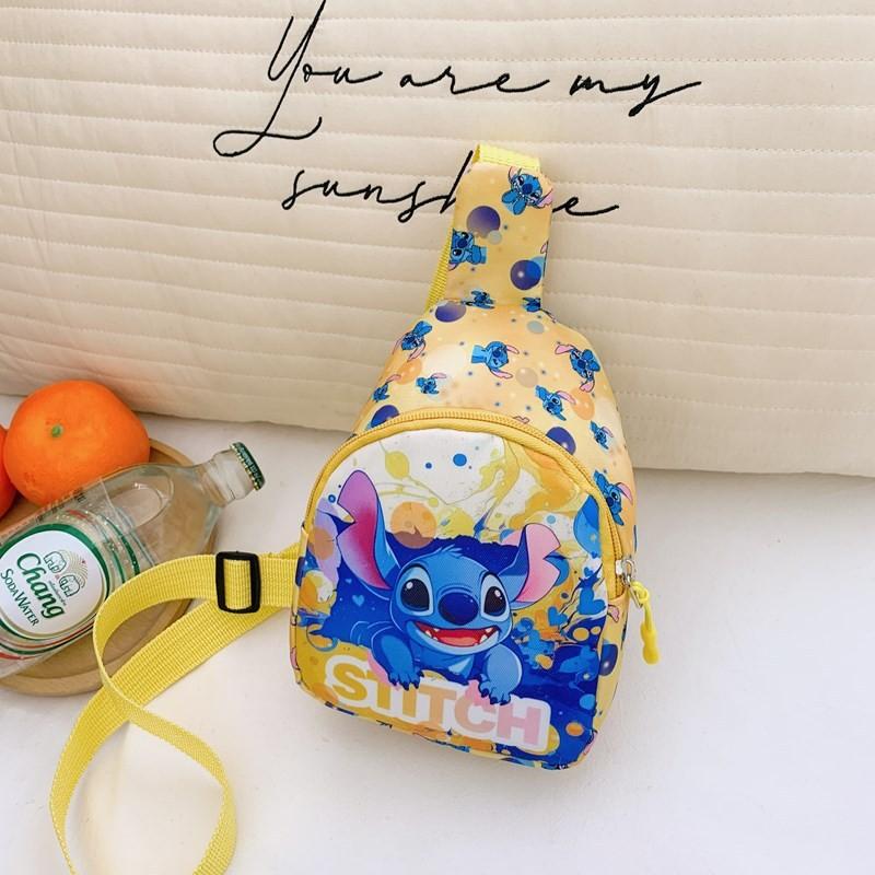 Stitch Cartoon Kids Coin Purse Chest Bag With Polyester Lining For Daily Outdoor Use