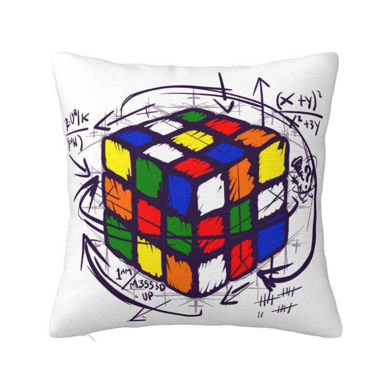 Custom Cool Math Rubik Rubix Rubics Player Cube Luxury Throw Pillow Covers Bedroom Decoration Math Lovers Car Cushion 30x30cm 12x12in