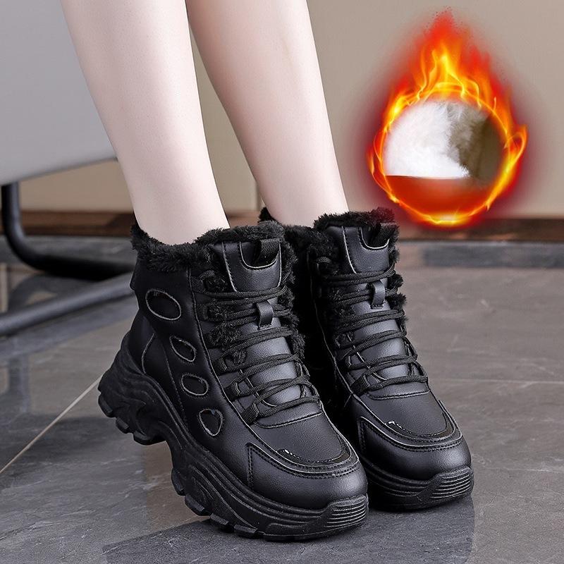 

Зимние Снежные Ботинки Повседневные Кроссовки на Платформе Женские Хлопковые Ботинки 40 чёрный