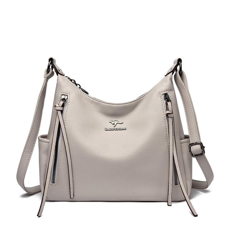 Retro Echtleder Achseltasche, Pendel-Einzelschultertasche für die Arbeit, Nische, Einfache und trendige Umhängetasche