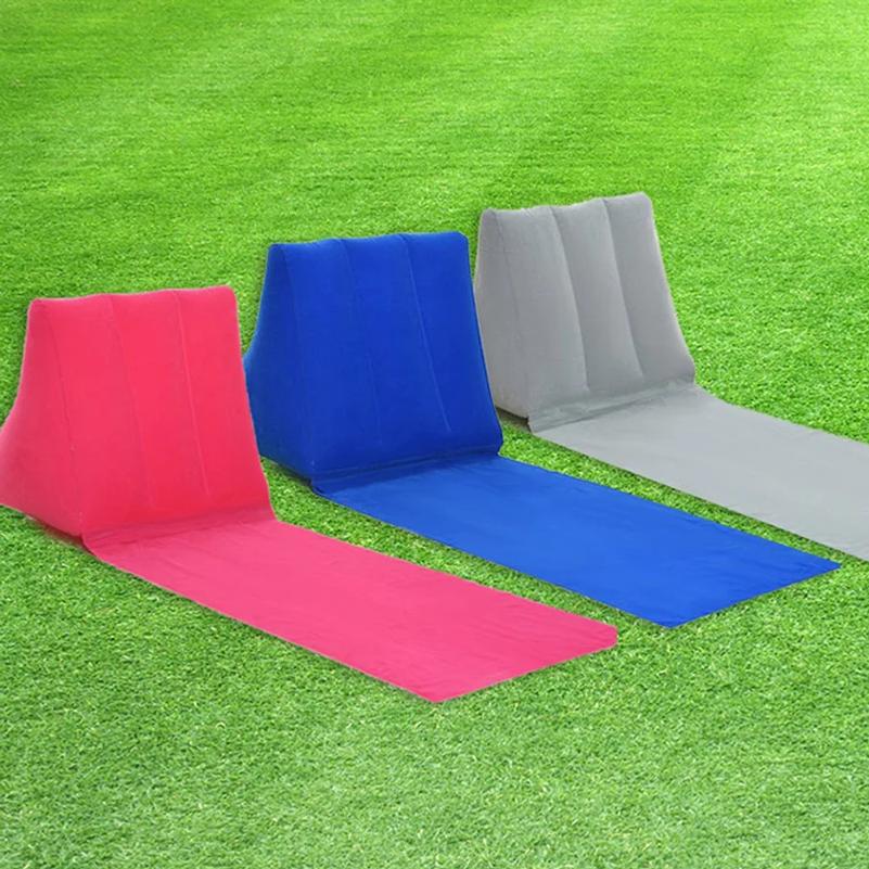 Cuscino a Cuneo Gonfiabile con Tappetino in PVC Floccato da Viaggio Portatile Supporto Lombare Cuscino Triangolare Cuscino da Spiaggia
