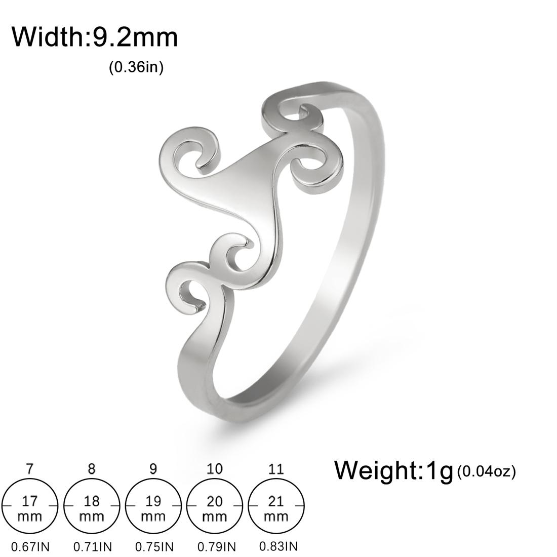 

Classic Triskele Ring Stainless Steel Celtic Triple Spiral Ring for Women Men Birthday Party Jewelry Gift Wholesale 11
