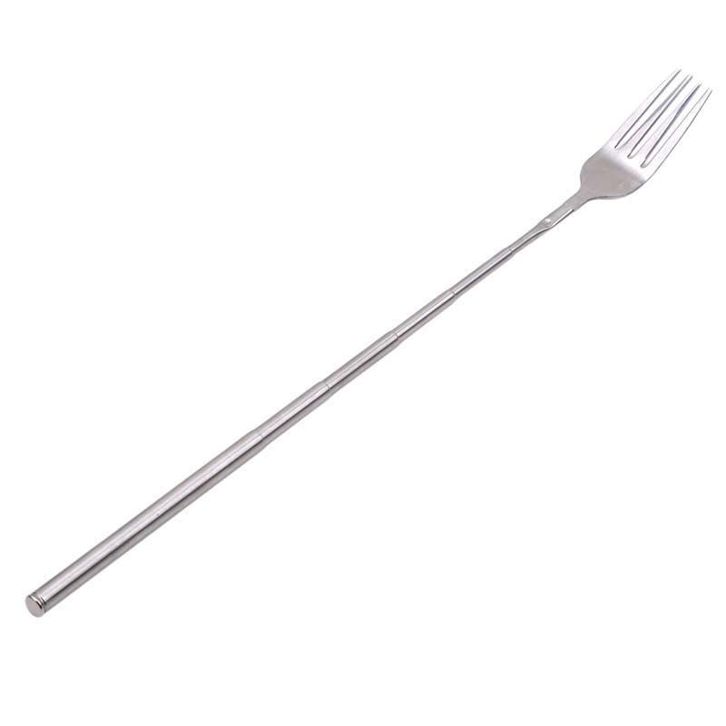 Stainless Steel Telescopic Extendable Fork Dinner Fruit Dessert Long Cutlery Forks BBQ Meat Fork Kitchen Accessories Tools