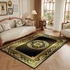 Retro Luxury Golden Border Carpet Living Room Black Non-slip Big Size Decoration Bedroom Rug Soft Easy Clean Entrance Door Mat