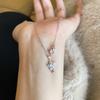 Flash Diamond Star Pendant Necklace Women's Light Luxury Titanium Steel Necklace Collarbone Chain Jewelry