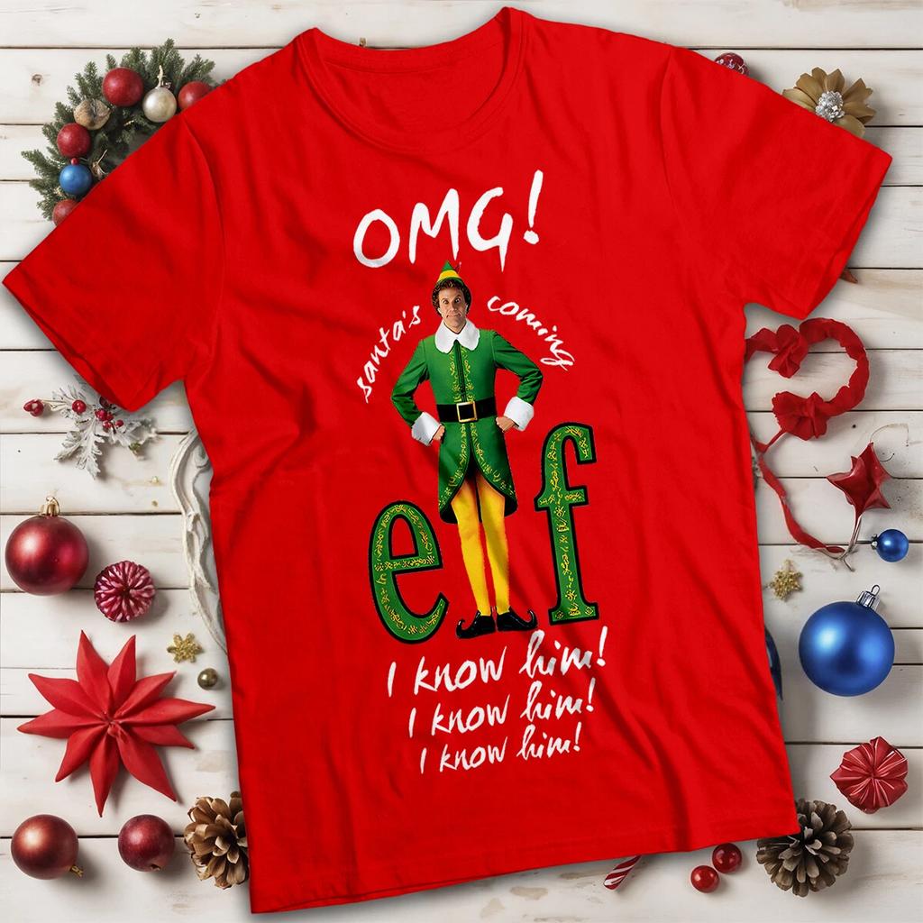 Funny Mens and Womens Buddy the Elf I Know Him Christmas T-Shirt Tee #MC