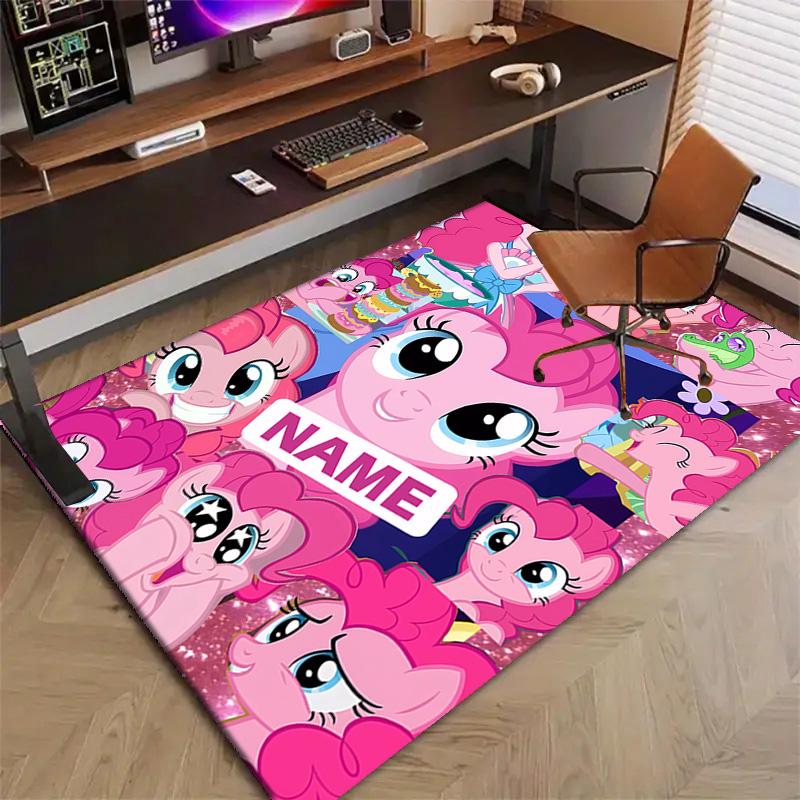 Custom My Little Pony Mat Personalized Name, Polyester Washable Indoor Entryway Rug, Gift for Christmas, Easter, Thanksgiving Day