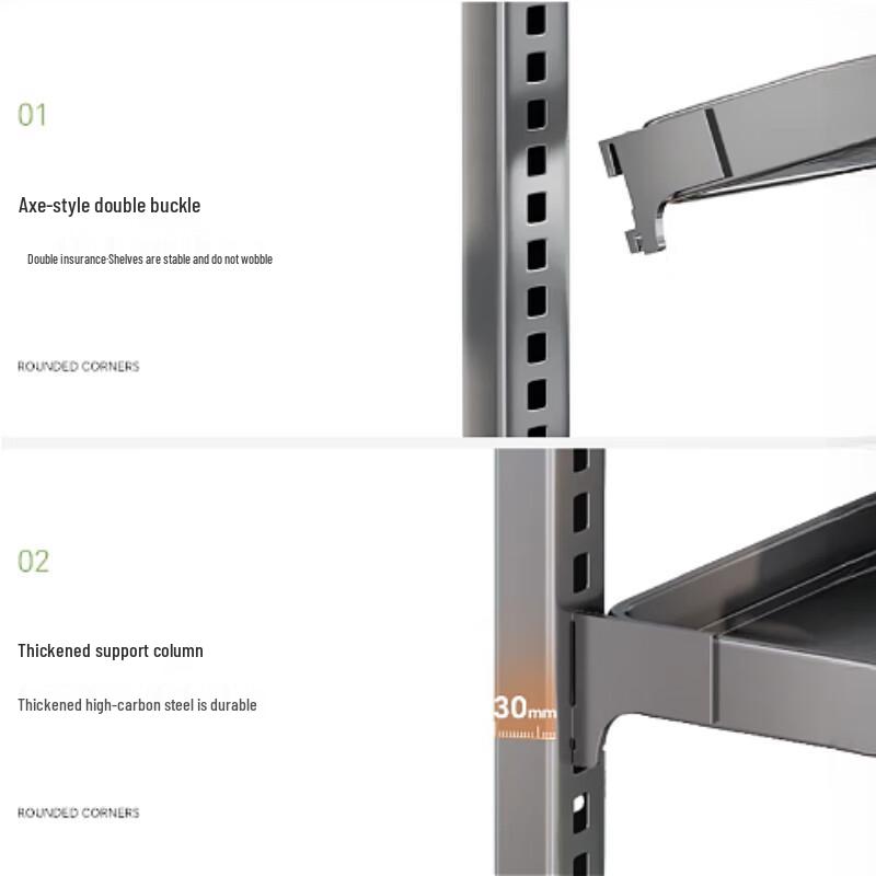 Multi-Layer Carbon Steel Kitchen Storage Rack with Baskets