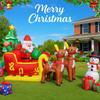12.1FT Inflatable Toy Santa Sleigh Reindeer Xmas Yard Party Decoration LED Lit Christmas Home Supplies Ornament Festive Gift