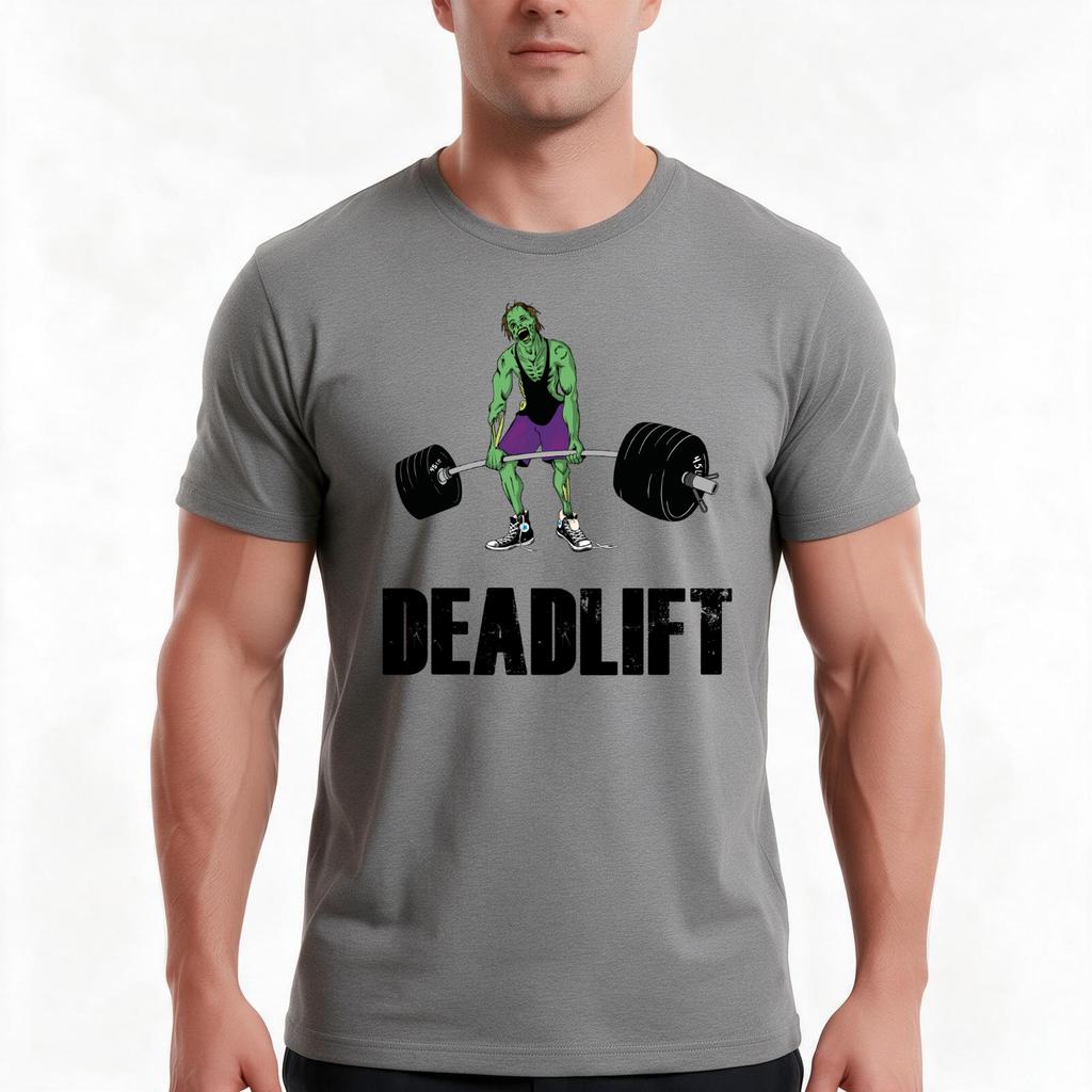 Deadlift Zombie Gym Tshirt Summer Casual Cotton Tee Oversized Streetwear Tops Vintage Graphic Print Loose Fit Short Sleeve