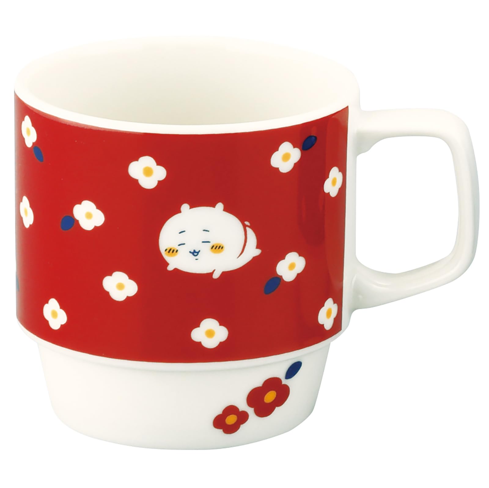 Officially Licensed Chiikawa Flower Garden Mug, Large, 340ml, Diameter Approx. 9x9cm, Tableware, Merchandise, Red, CKW21-11