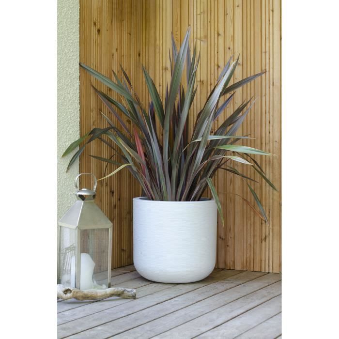 EDA Round Pot GRAPHIT UP - 32.5 L - Ø 38.5 Cm X H 36.8 Cm - Cerused White