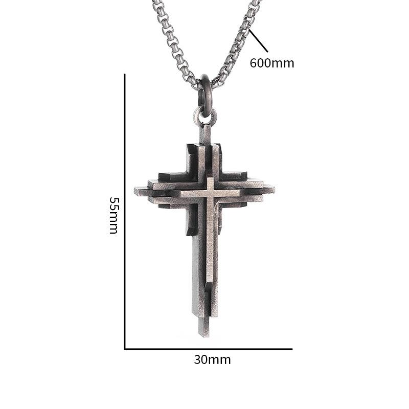 Vintage Fashion Personalized Multi Layer Cross Pendant Necklace