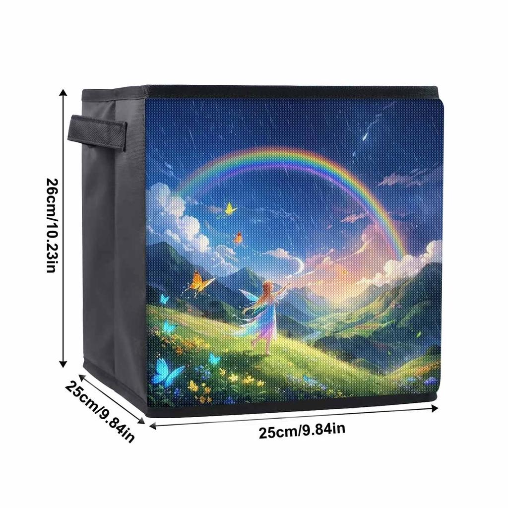 Rainbow In The Rain 5D Diamond Painting Storage Basket Full Round Drill Mosaic Diamond Embroidery Cross Stitch Kits Home Decor Home Decor
