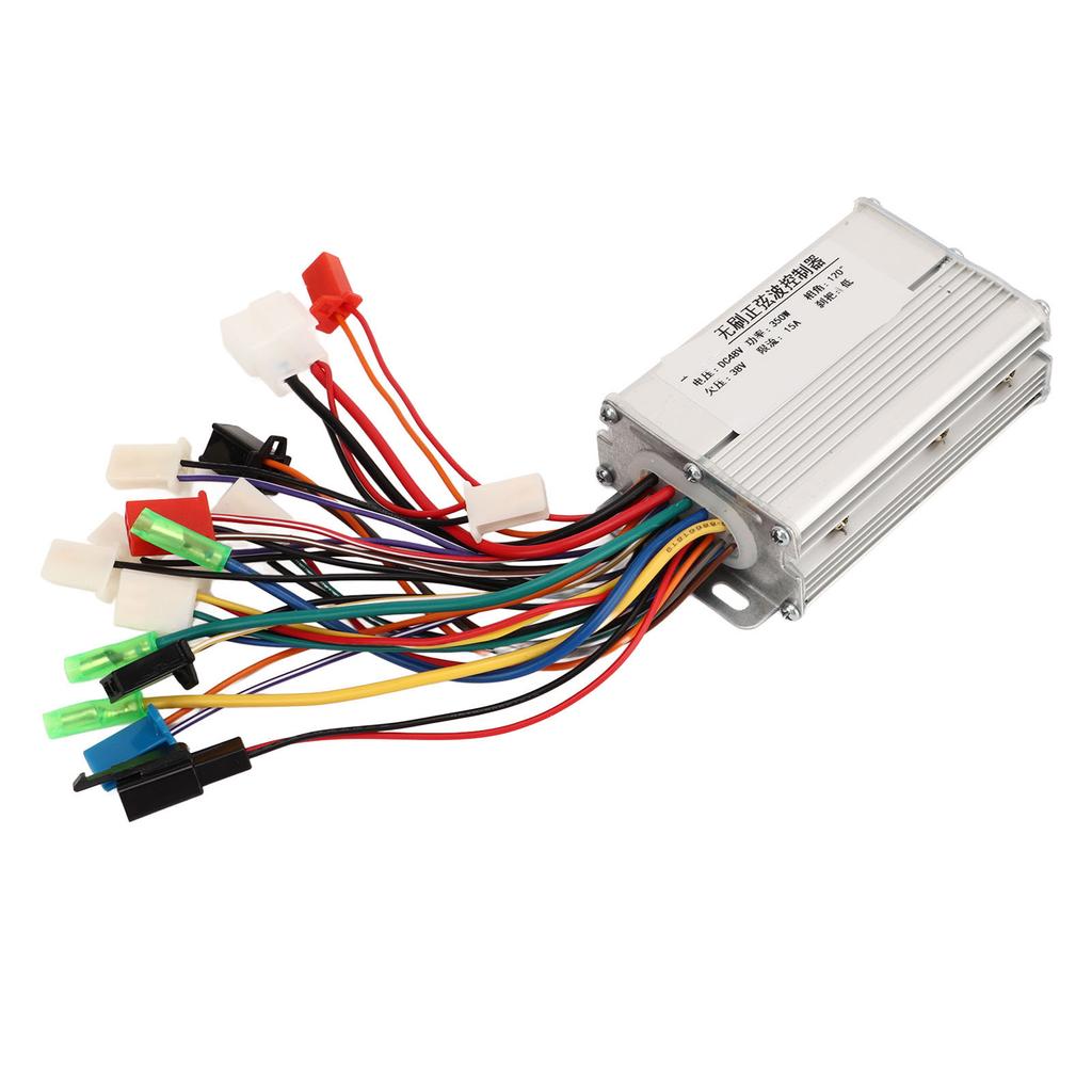 48V 350W Electric Bike Brushless Controller Aluminum Alloy Electric Scooter Brushless Motor Controller for Modification